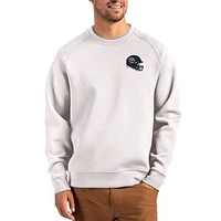 Men's Cutter & Buck Gray Tennessee Titans Helmet Roam Recycled Raglan Pullover Sweatshirt