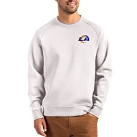 Men's Cutter & Buck Gray Los Angeles Rams Primary Logo Roam Recycled Raglan Pullover Sweatshirt