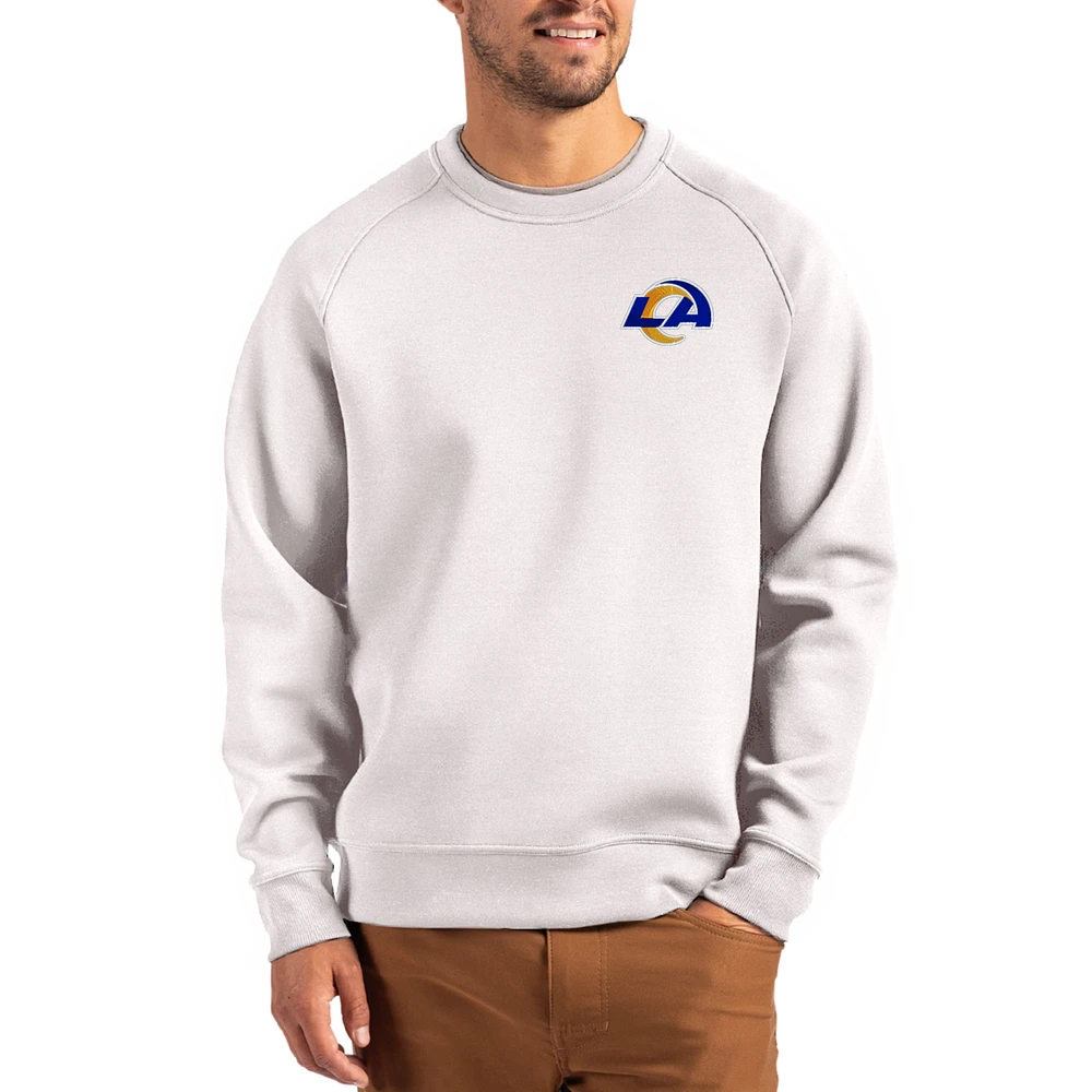 Men's Cutter & Buck Gray Los Angeles Rams Primary Logo Roam Recycled Raglan Pullover Sweatshirt