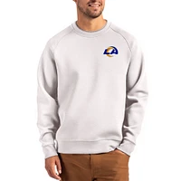 Men's Cutter & Buck Gray Los Angeles Rams Primary Logo Roam Recycled Raglan Pullover Sweatshirt