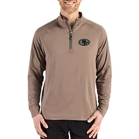 Men's Cutter & Buck Brown San Francisco 49ers Adapt Eco Knit Stretch Recycled Quarter-Zip Pullover