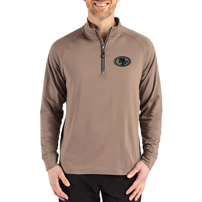 Men's Cutter & Buck Brown San Francisco 49ers Adapt Eco Knit Stretch Recycled Quarter-Zip Pullover