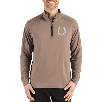 Men's Cutter & Buck Brown Indianapolis Colts Adapt Eco Knit Stretch Recycled Quarter-Zip Pullover