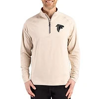 Men's Cutter & Buck Tan Atlanta Falcons Adapt Eco Knit Stretch Recycled Quarter-Zip Pullover