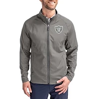 Men's Cutter & Buck Gray Las Vegas Raiders Adapt Eco Hybrid Recycled Full-Zip Jacket