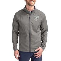 Men's Cutter & Buck Gray Las Vegas Raiders Adapt Eco Hybrid Recycled Full-Zip Jacket