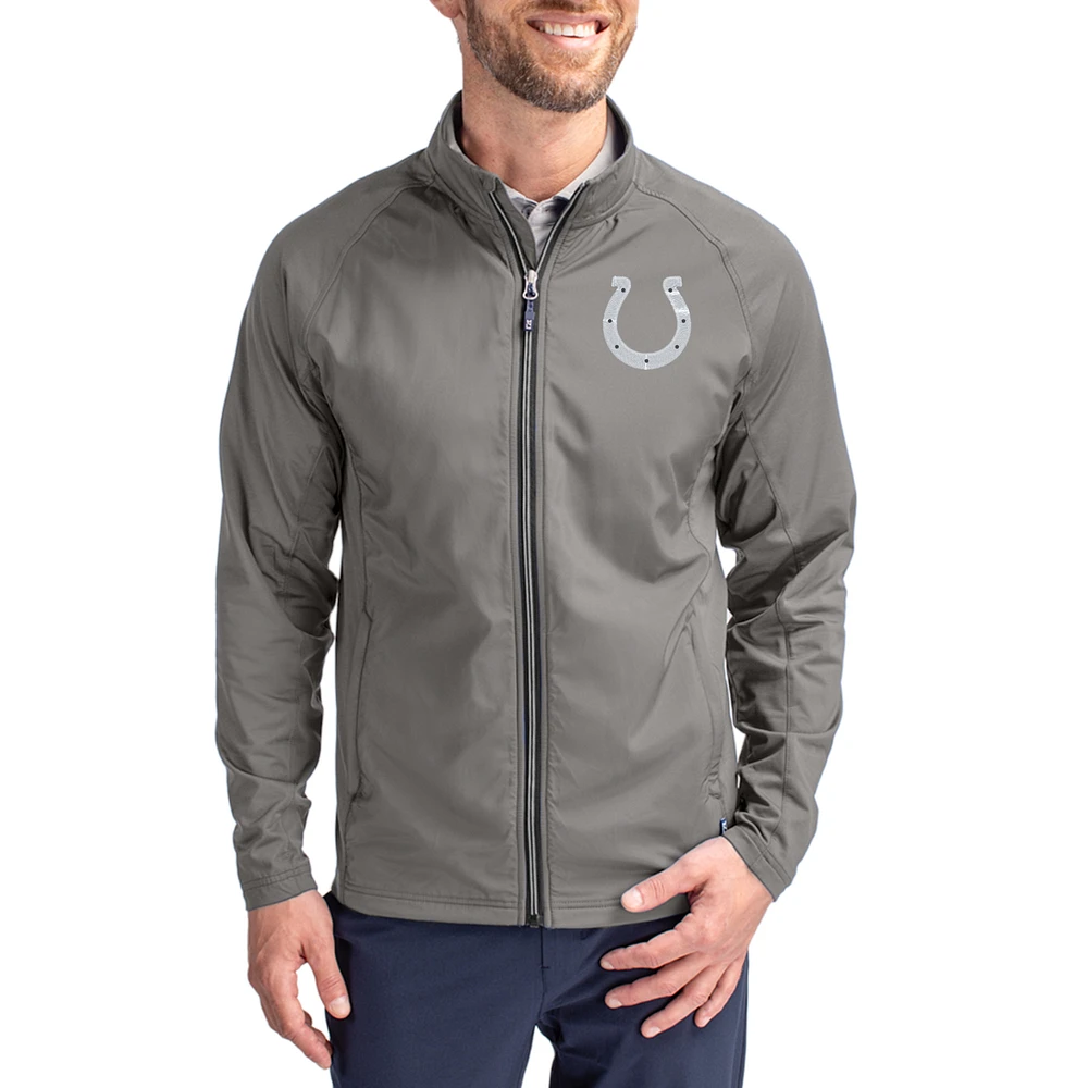 Men's Cutter & Buck Gray Indianapolis Colts Adapt Eco Hybrid Recycled Full-Zip Jacket