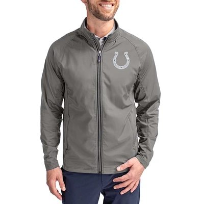 Men's Cutter & Buck Gray Indianapolis Colts Adapt Eco Hybrid Recycled Full-Zip Jacket