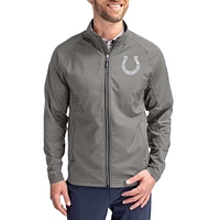 Men's Cutter & Buck Gray Indianapolis Colts Adapt Eco Hybrid Recycled Full-Zip Jacket