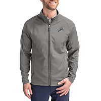 Men's Cutter & Buck Gray Detroit Lions Adapt Eco Hybrid Recycled Full-Zip Jacket