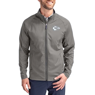 Men's Cutter & Buck Gray Kansas City Chiefs Adapt Eco Hybrid Recycled Full-Zip Jacket