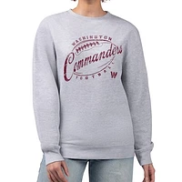 Women's G-III 4Her by Carl Banks Gray Washington Commanders Distressed Graphics Fleece Pullover Sweatshirt