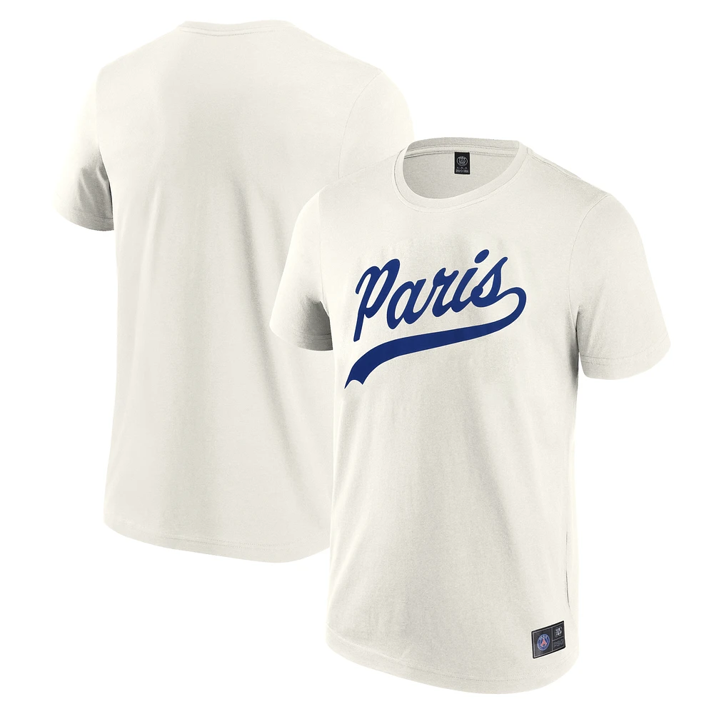 Men's Fanatics Cream Paris Saint-Germain Collegiate T-Shirt