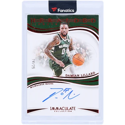 Damian Lillard Milwaukee Bucks Autographed 2023-24 Panini Immaculate Collection Red #IHS-DLM #24/25 Card
