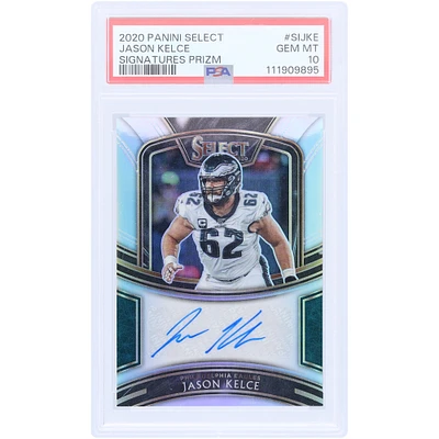 Jason Kelce Philadelphia Eagles Autographed 2020 Panini Select Silver Prizm #SI-JKE #4/99 PSA Authenticated 10 Card