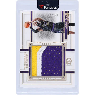 LeBron James Los Angeles Lakers 2023-24 Panini National Treasures Jumbo 3 Color Game Used Relic #TM-LBJ #6/25 Card