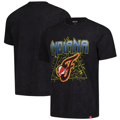 Unisex Sportiqe Black Indiana Fever Rock & Roll Collection Angus Mineral Wash T-Shirt