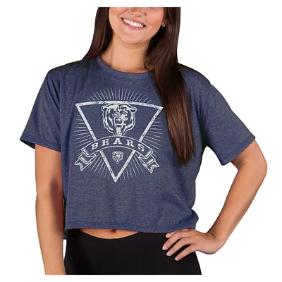 Women's Concepts Sport  Navy Chicago Bears Quest Knit Crop Top