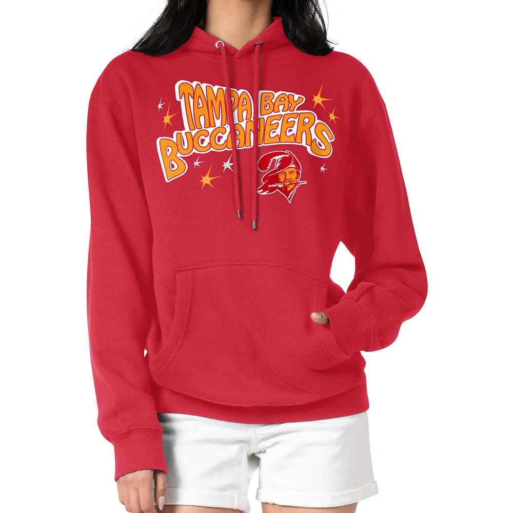 Women's Starter Red Tampa Bay Buccaneers Fireworks Fleece Pullover Hoodie