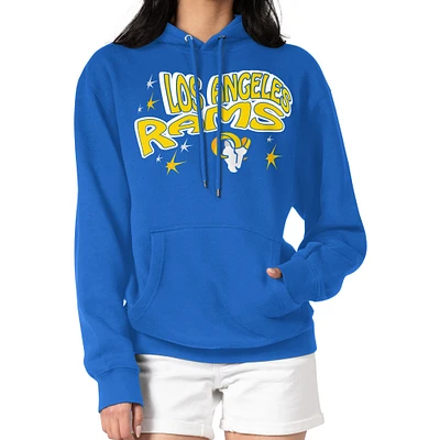 Women's Starter Royal Los Angeles Rams Fireworks Fleece Pullover Hoodie