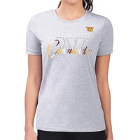 Women's G-III 4Her by Carl Banks Gray Washington Commanders Fitted Shadow Logo T-Shirt