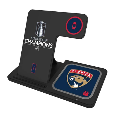 Keyscaper Florida Panthers 2025 Stanley Cup Champions 3-In-1 Wireless Charging Station