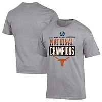 Men's Champion  Gray Texas Longhorns 2025 NCAA Softball Women's College World Series Champions Locker Room T-Shirt
