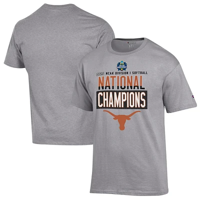 Men's Champion  Gray Texas Longhorns 2025 NCAA Softball Women's College World Series Champions Locker Room T-Shirt