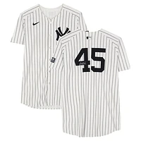 Gerrit Cole New York Yankees Autographed Game-Used #45 White Nike Pinstripe Jersey vs. New York Mets on July 24, 2024
