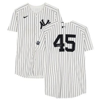 Gerrit Cole New York Yankees Autographed Game-Used #45 White Nike Pinstripe Jersey vs. New York Mets on July 24, 2024