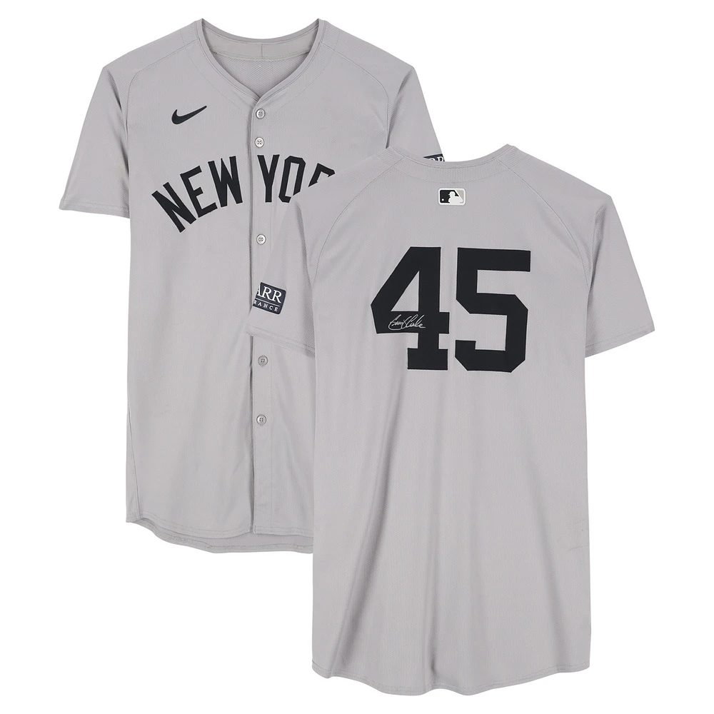 Gerrit Cole New York Yankees Autographed Game-Used #45 Gray Nike Jersey vs. Washington Nationals on August 27, 2024