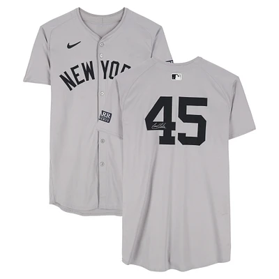 Gerrit Cole New York Yankees Autographed Game-Used #45 Gray Nike Jersey vs. Washington Nationals on August 27, 2024