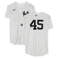 Gerrit Cole New York Yankees Autographed Game-Used #45 White Nike Pinstripe Jersey vs. Boston Red Sox on September 14, 2024