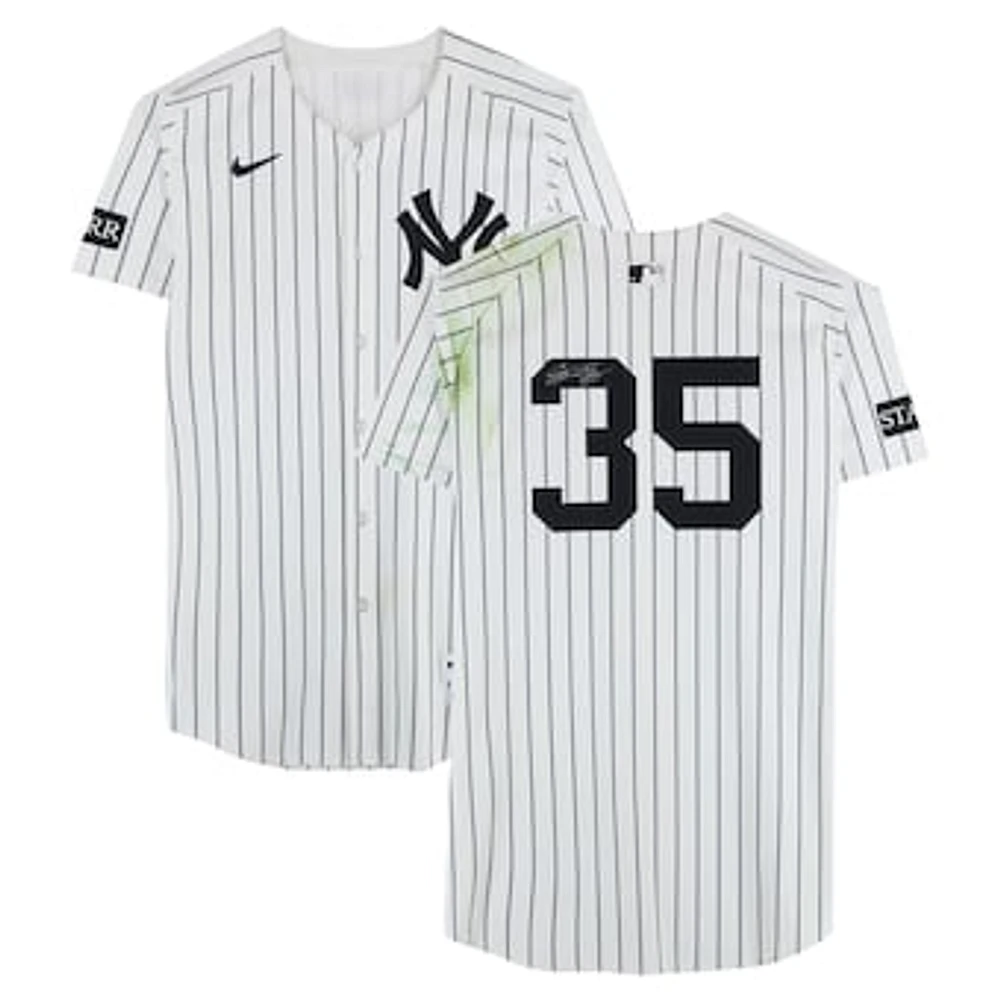Cody Bellinger New York Yankees Autographed Game-Used #35 White Nike Pinstripe Jersey vs. Kansas City Royals on April 16, 2025