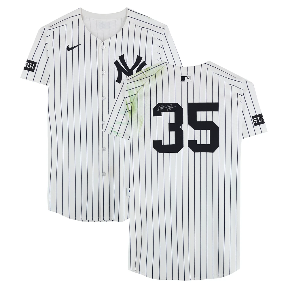 Cody Bellinger New York Yankees Autographed Game-Used #35 White Nike Pinstripe Jersey vs. Kansas City Royals on April 16, 2025