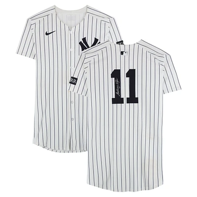 Anthony Volpe New York Yankees Autographed Game-Used #11 White Nike Pinstripe Jersey vs. Kansas City Royals on April 16, 2025 - 1-4, 2 RBI
