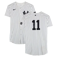 Anthony Volpe New York Yankees Autographed Game-Used #11 White Nike Pinstripe Jersey vs. Kansas City Royals on April 16, 2025 - 1-4, 2 RBI