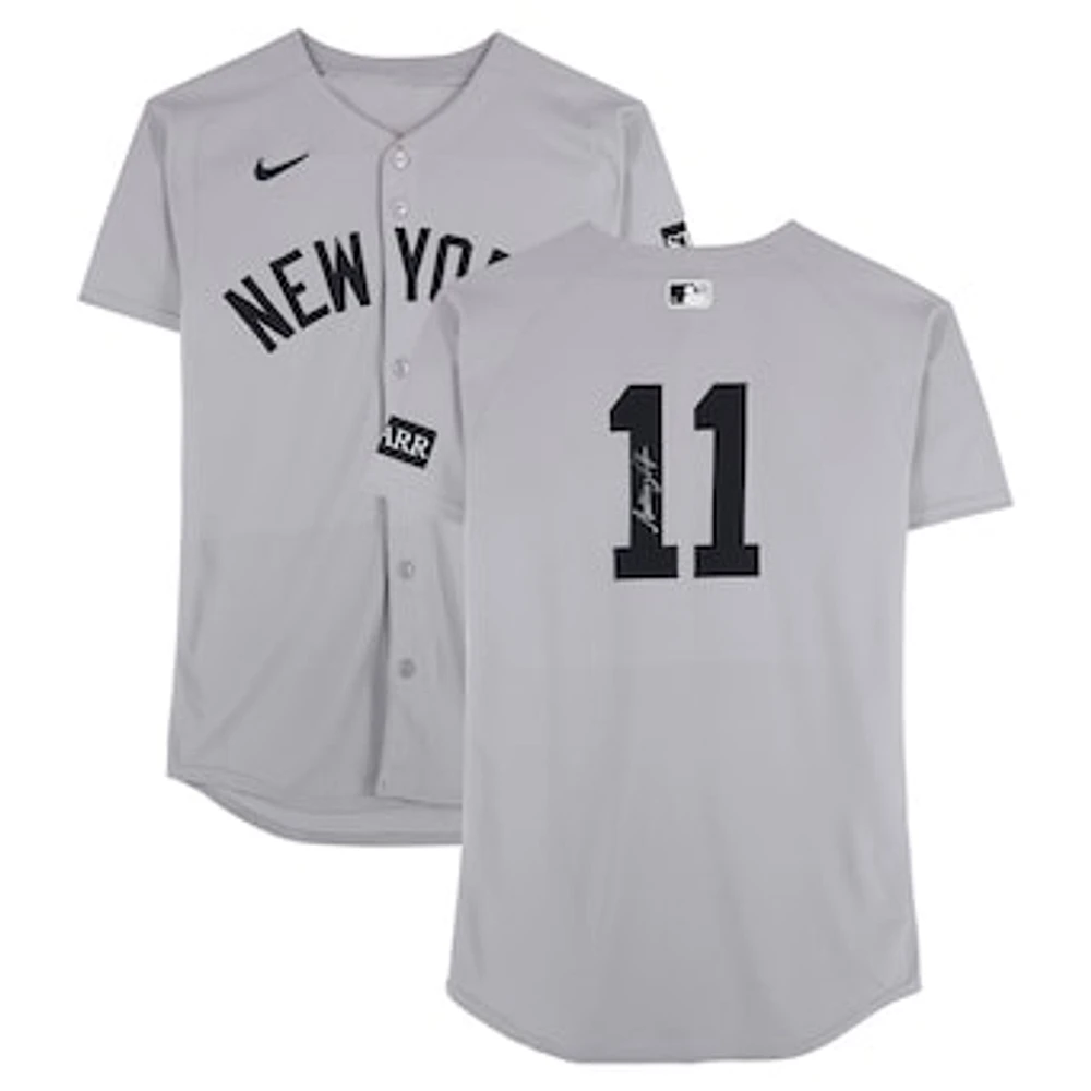 Anthony Volpe New York Yankees Autographed Game-Used #11 Gray Nike Jersey vs. Pittsburgh Pirates on April 4, 2025 - 3-4, RBI, 2 R