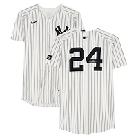 Jasson Domínguez New York Yankees Autographed Game-Used #24 White Nike Pinstripe Jersey vs. Kansas City Royals on April 16, 2025