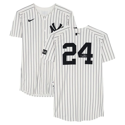 Jasson Domínguez New York Yankees Autographed Game-Used #24 White Nike Pinstripe Jersey vs. Kansas City Royals on April 16, 2025