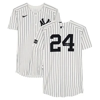 Jasson Domínguez New York Yankees Autographed Game-Used #24 White Nike Pinstripe Jersey vs. Kansas City Royals on April 16, 2025