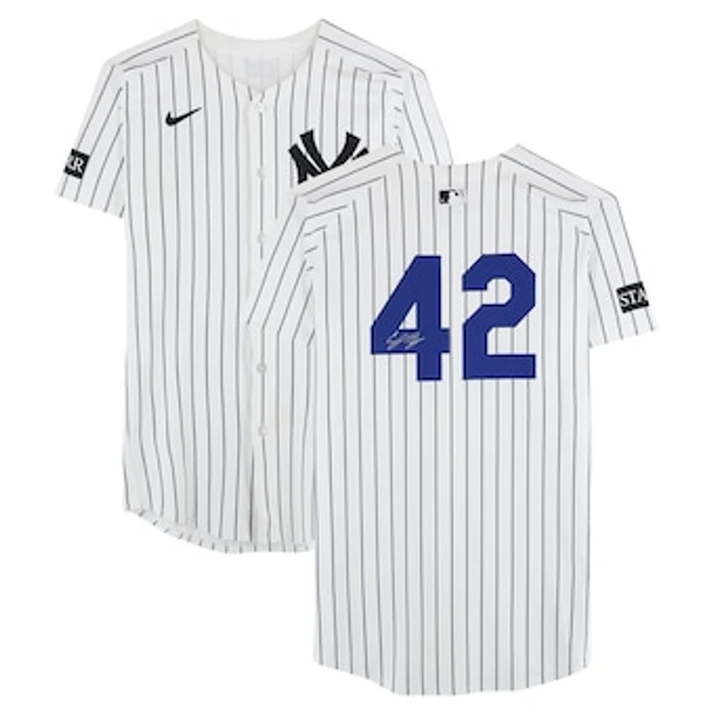 Cody Bellinger New York Yankees Autographed Game-Used #42 White Nike Pinstripe Jersey vs. Kansas City Royals on April 15, 2025 - Jackie Robinson Day
