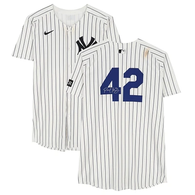 Paul Goldschmidt New York Yankees Autographed Game-Used #42 White Nike Pinstripe Jersey vs. Kansas City Royals on April 15, 2025 - Jackie Robinson Day