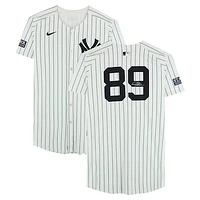 Jasson Domínguez New York Yankees Autographed Player-Worn #89 White Nike Pinstripe Jersey vs. Cleveland Guardians on October 14, 2024