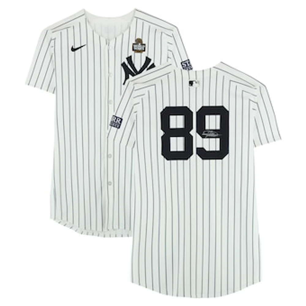 Jasson Domínguez New York Yankees Autographed Player-Issued #89 White Nike Pinstripe Jersey from the 2024 World Series