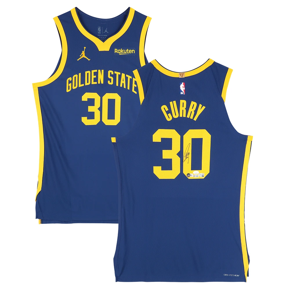 Stephen Curry Golden State Warriors Autographed Navy Jordan Brand 2022-23 Statement Edition Authentic Jersey - BAS
