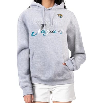 Women's G-III 4Her by Carl Banks Gray Jacksonville Jaguars Shadow Logo Fleece Pullover Hoodie