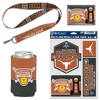 WinCraft Texas Longhorns 2025 NCAA Softball Women's College World Series Champions Four-Piece Fan Pack