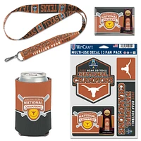WinCraft Texas Longhorns 2025 NCAA Softball Women's College World Series Champions Four-Piece Fan Pack