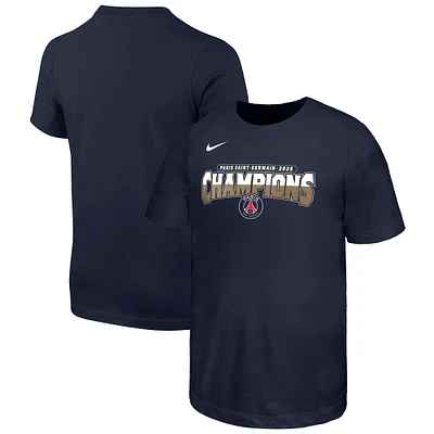 Youth Nike Navy Paris Saint-Germain 2025 Champions League Winners Core T-Shirt